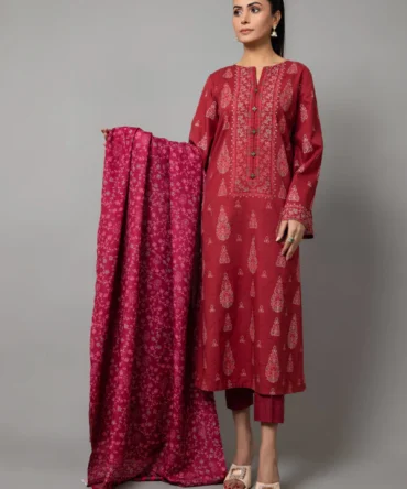PRINTED SLUB KHADDAR 3 PCS (UNSTITCHED)